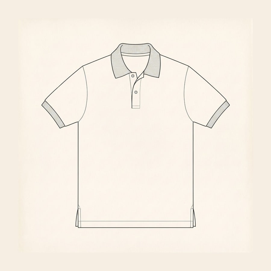 Technical flat of the polo