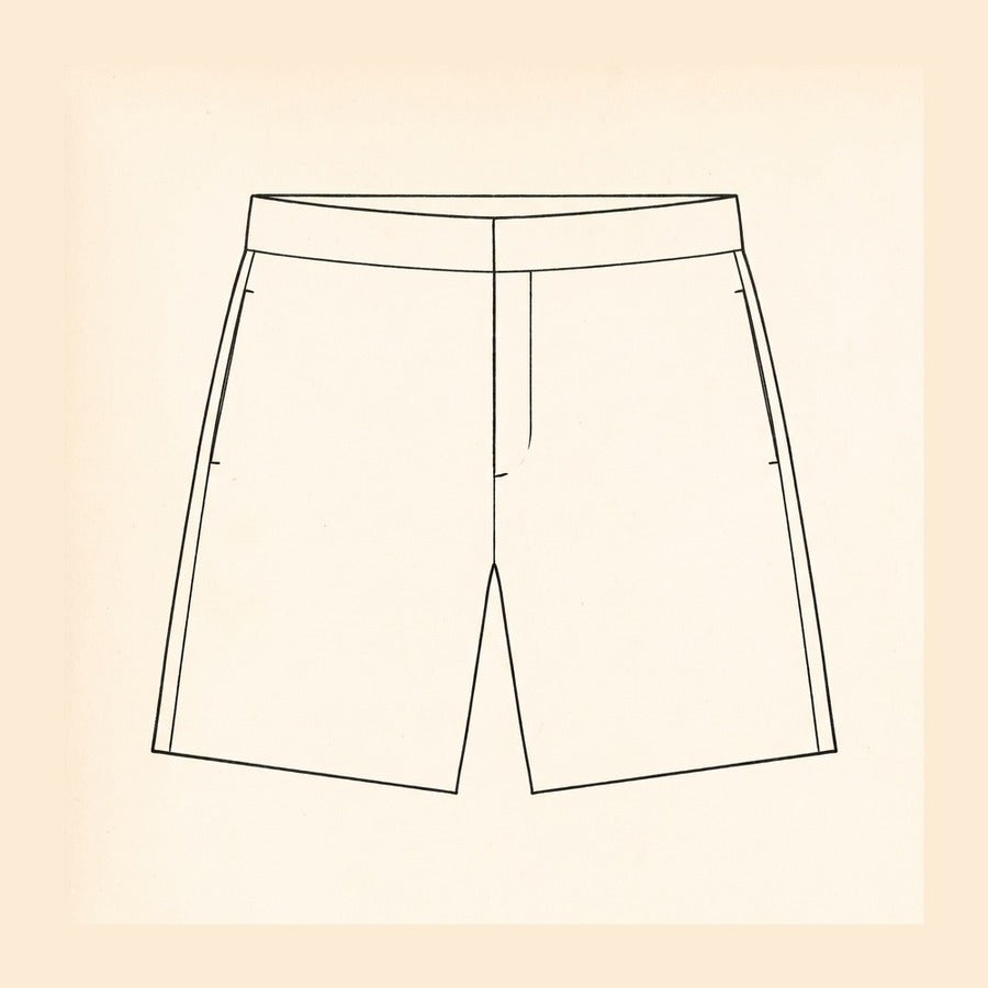 Technical flat of the short